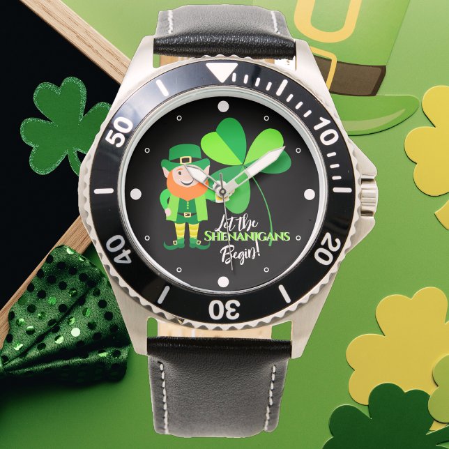 Shenanigans Leprechaun Shamrock St Patricks pricka Armbandsur (Skapare uppladdad)