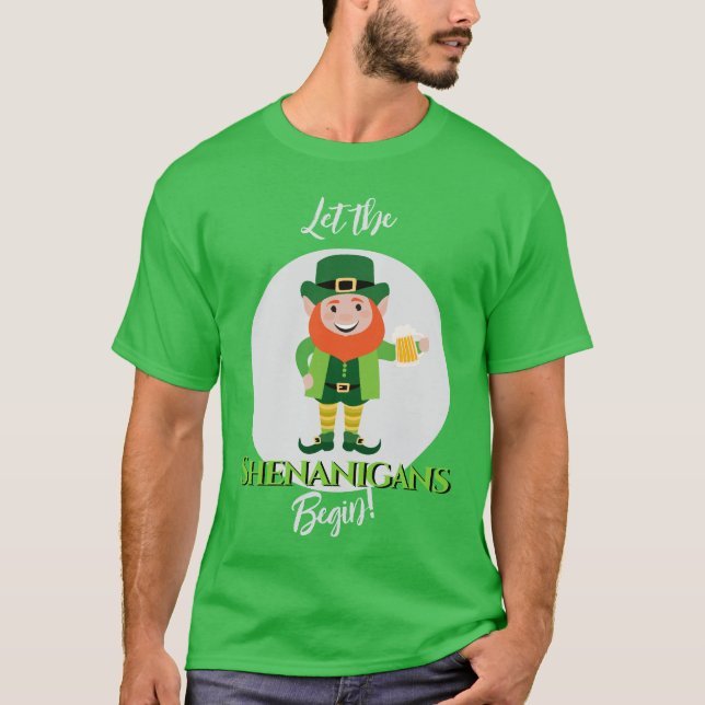 Shenanigans Leprechaun St Patrick's Day T Shirt (Framsida)
