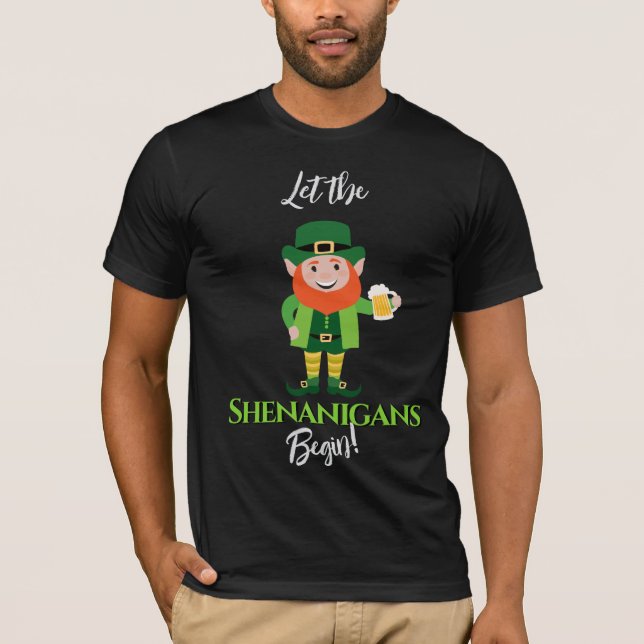 Shenanigans Leprechaun St Patrick's Day T Shirt (Framsida)