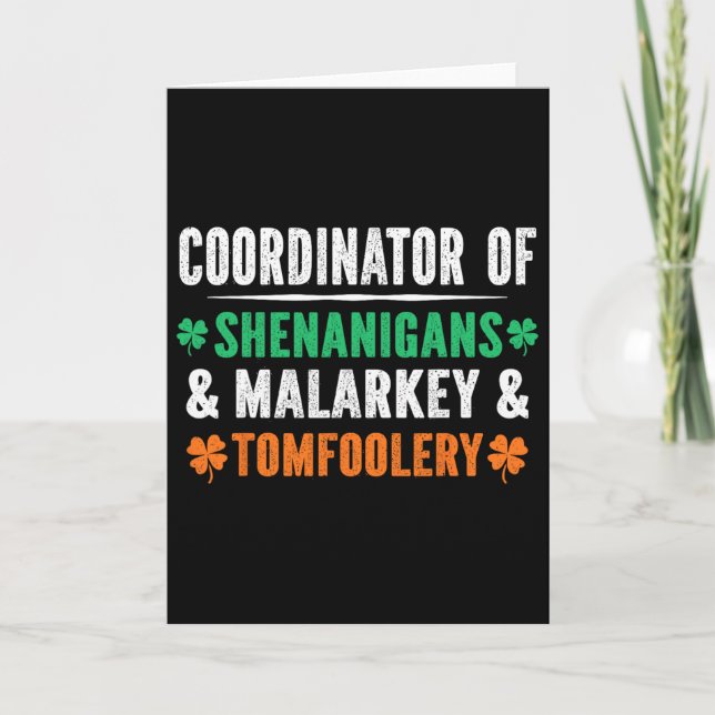 Shenanigans Malarkey Och Tomfoolery Lärare St Pat Kort (Framsida)