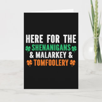 Shenanigans Malarkey Och Tomfoolery Rolig St Patri Kort