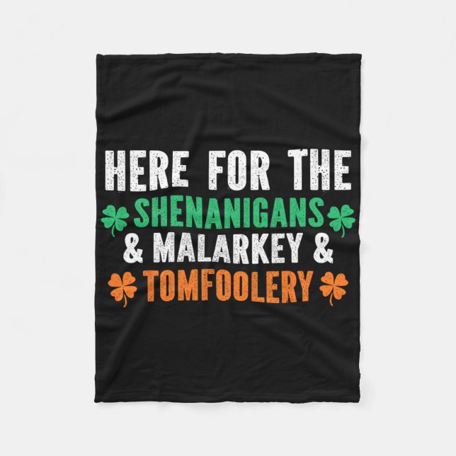 Shenanigans Malarkey Och Tomfoolery Roligt St Patr Fleecefilt (Framsidan)