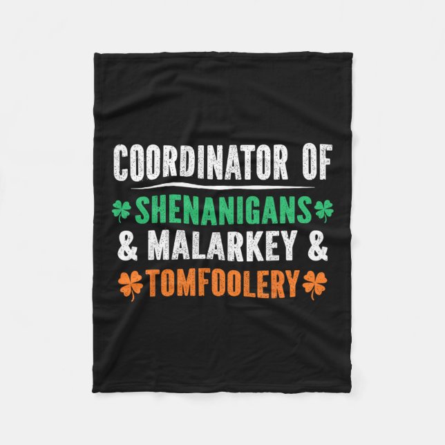Shenanigans Malarkey och Tomfoolery Teacher St Pat Fleecefilt (Framsidan)