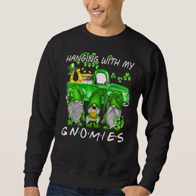 Shenanigans med min Gnomies St Patrick S Day Gnome Lång Ärmad Tröja (Framsida)
