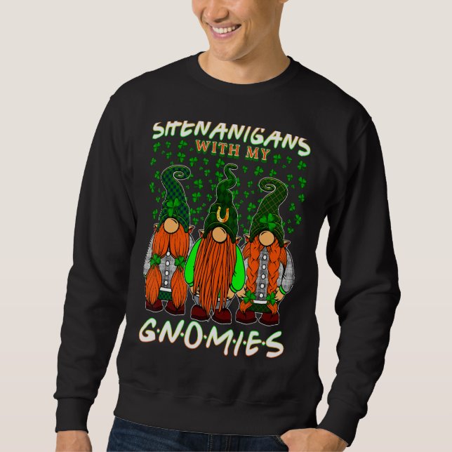 Shenanigans med min Gnomies St. Patricks Day Gnome Lång Ärmad Tröja (Framsida)