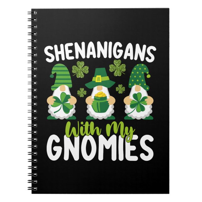 Shenanigans med mina Gnomies Gnome St patrick's da Anteckningsbok (Framsidan)
