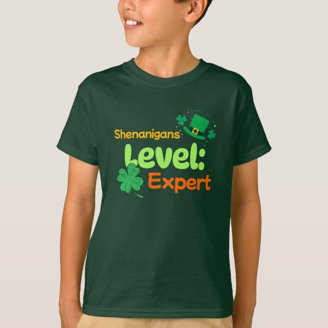 Shenanigans Nivå Expert Rolig St. Patrick's Day T Shirt (Framsida)