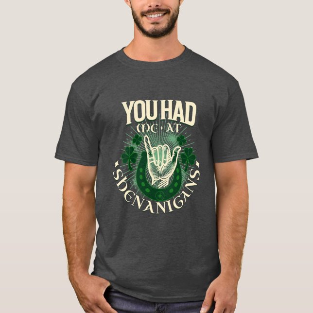 Shenanigans Punny St. Patrick's Day T Shirt (Framsida)