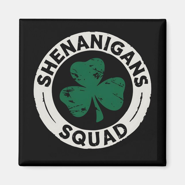 Shenanigans Sällskapet St Patrick's Day Shamrock Magnet (Framsidan)