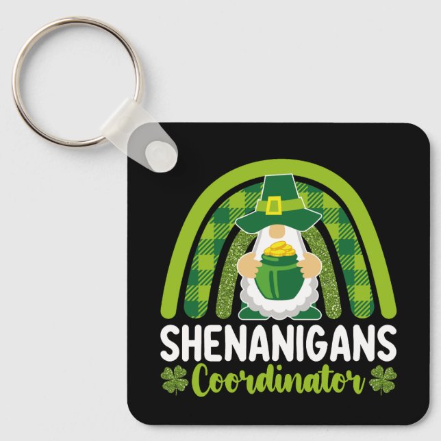 Shenanigans samordnare Gnomes St Patrick's Day Nyckelring (Framsida)
