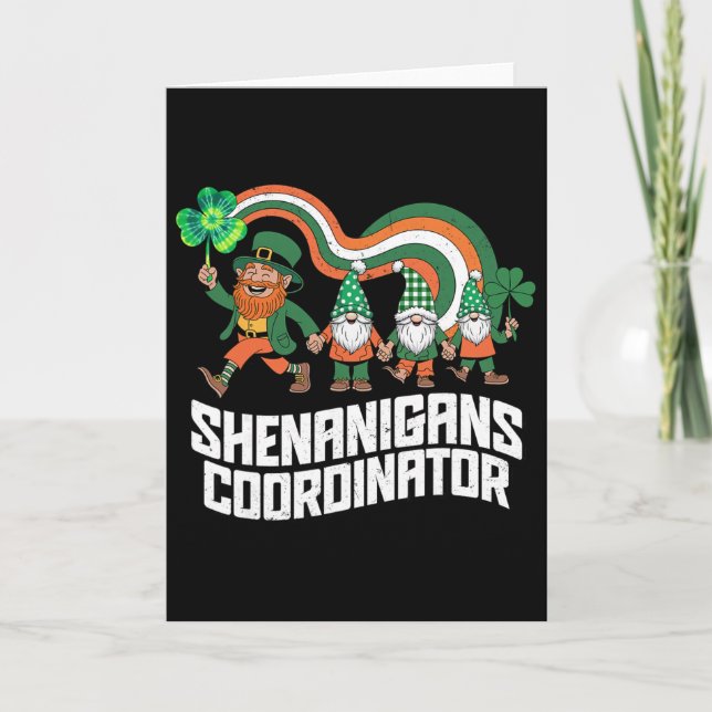 Shenanigans samordnare St Patrick's Day Gnome Kort (Framsida)