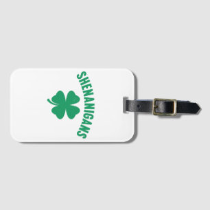 Shenanigans Shamrock St. Patrick's Day Retro Bagagebricka
