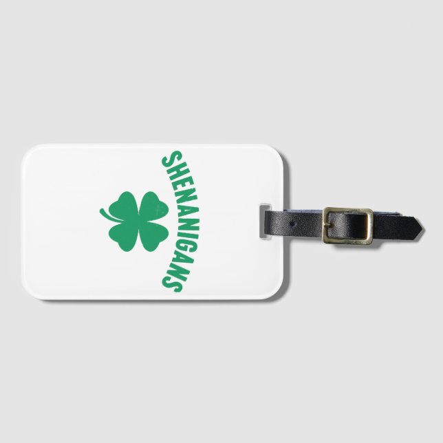 Shenanigans Shamrock St. Patrick's Day Retro  Bagagebricka (Framsida horisontal)