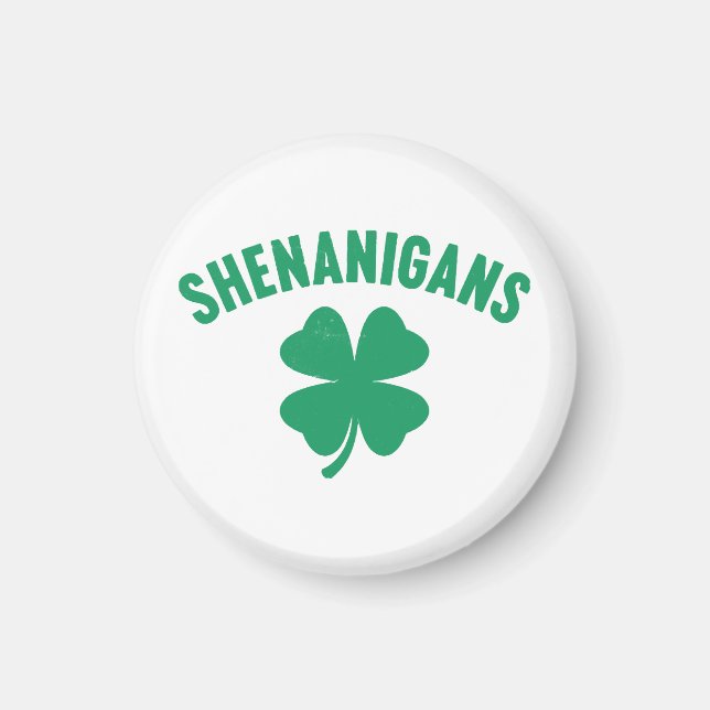 Shenanigans Shamrock St. Patrick's Day Retro  Magnet (Framsidan)