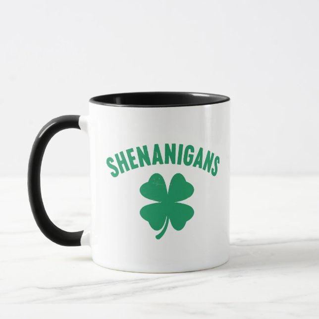 Shenanigans Shamrock St. Patrick's Day Retro  Mugg (Vänster)