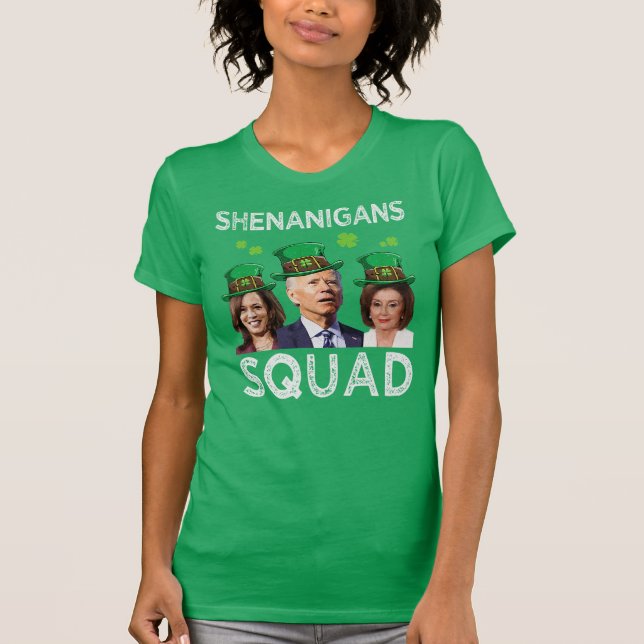Shenanigans Squad Anti Biden St patrick's day T Shirt (Framsida)