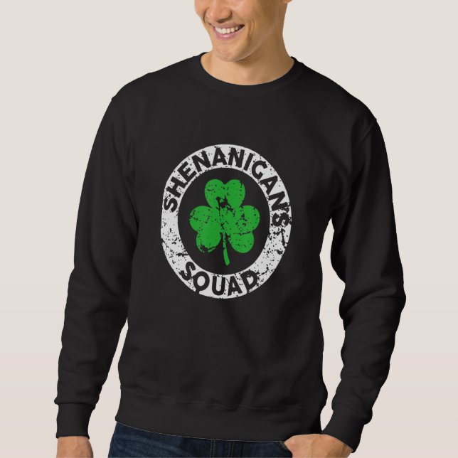 Shenanigans Squad Funny St Patrick's Day Matching  Lång Ärmad Tröja (Framsida)