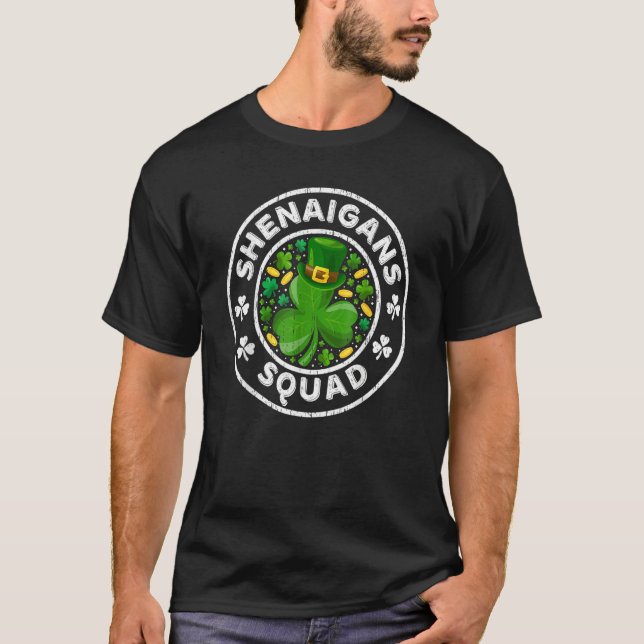 Shenanigans Squad Funny St Patrick's Day Matching  T Shirt (Framsida)
