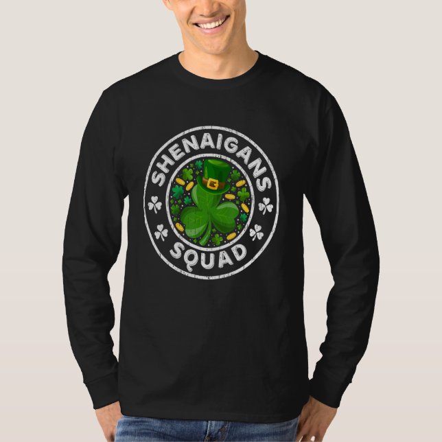 Shenanigans Squad Funny St Patrick's Day Matching  T Shirt (Framsida)