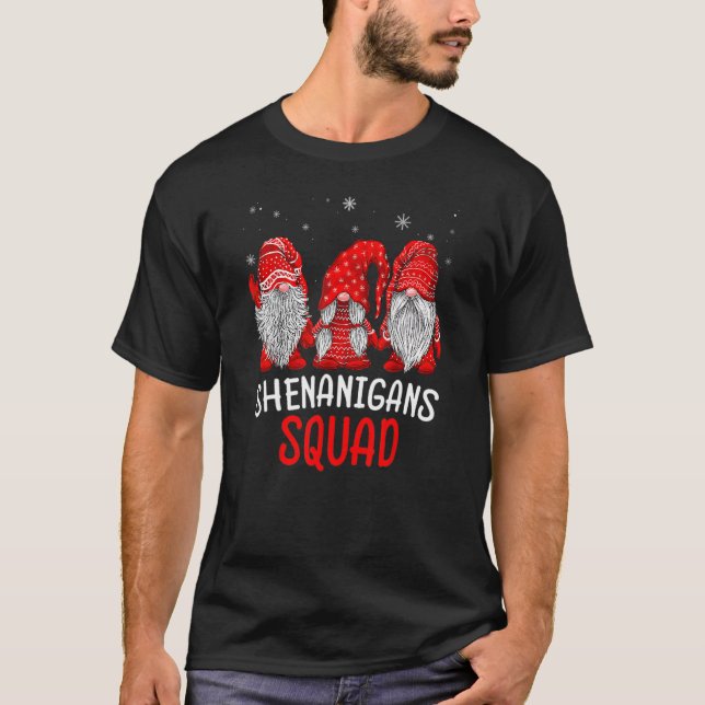 Shenanigans Squad Gnomes Christmas Matching Family T Shirt (Framsida)
