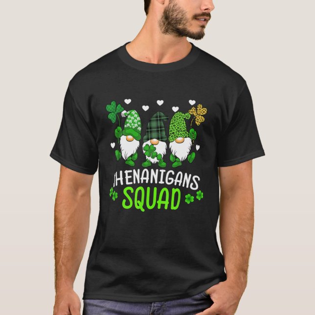 Shenanigans Squad Gnomes Grönt Proud Irish St Patr T Shirt (Framsida)