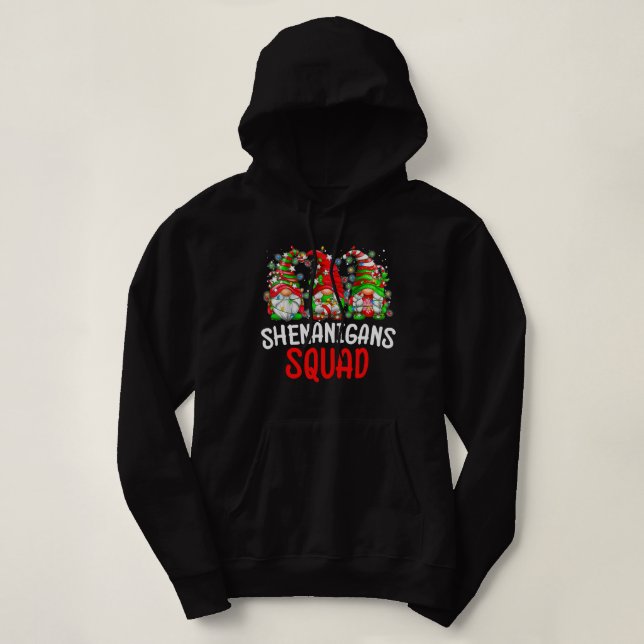 Shenanigans Squad Gnomes Lights Christmas Pajamas  T Shirt (Design framsida)