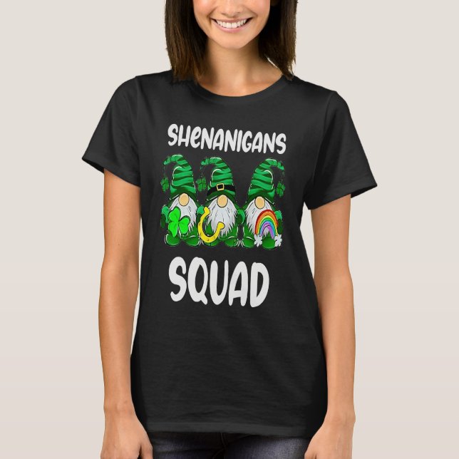 Shenanigans Squad Gnomes St Patrick's Day Men Wome T Shirt (Framsida)