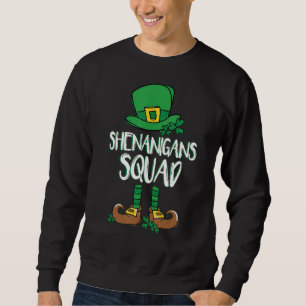 Shenanigans Squad Irish Funny Saint Patricks Day Lång Ärmad Tröja