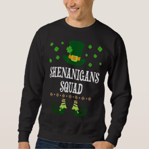 Shenanigans Squad Irish Funny Saint Patricks Day Lång Ärmad Tröja