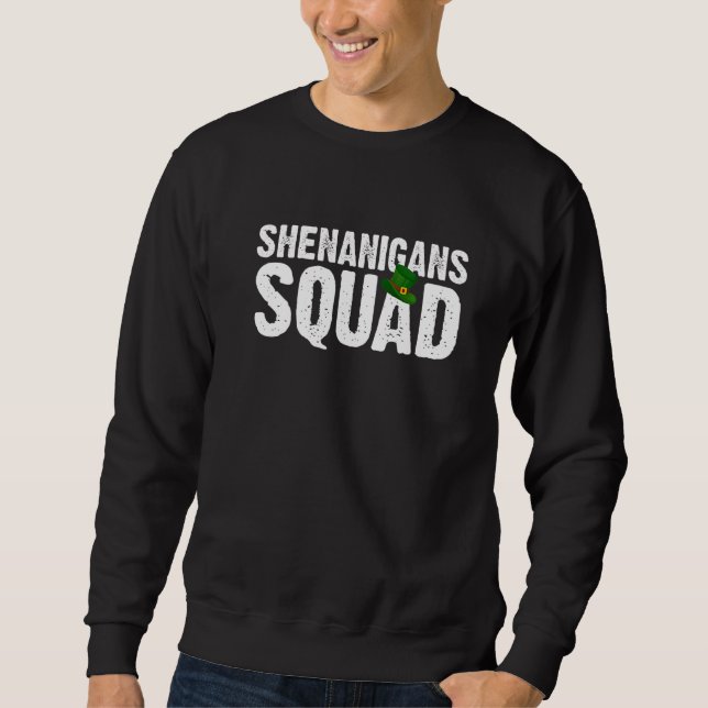 Shenanigans Squad Irish Funny St patricks day Gree Lång Ärmad Tröja (Framsida)