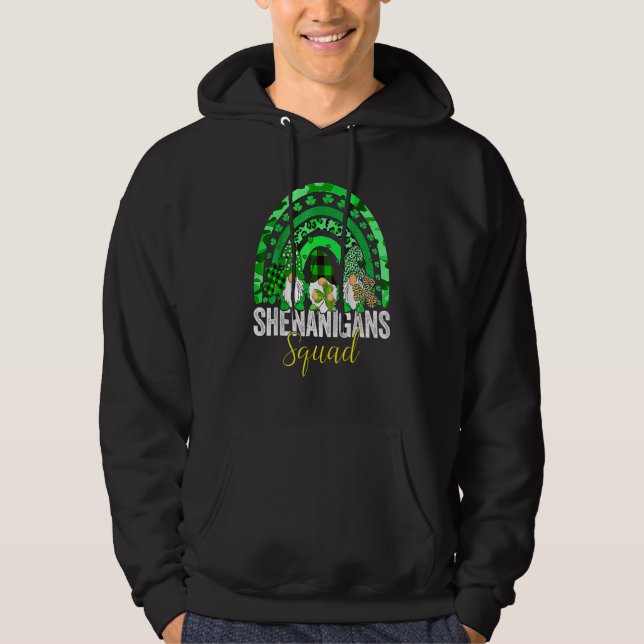 Shenanigans Squad Irish Gnomes Rainbow St Patrick' Hoodie (Framsida)