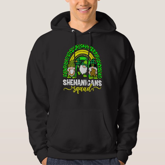 Shenanigans Squad Irish Gnomes Rainbow St Patrick' Hoodie (Framsida)