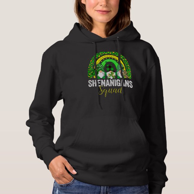Shenanigans Squad Irish Gnomes Rainbow St Patrick' T Shirt (Framsida)