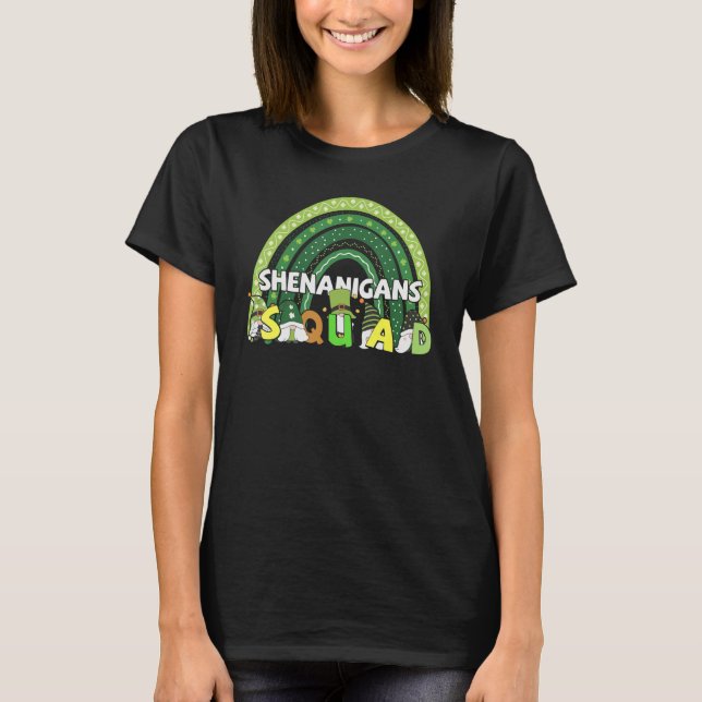 Shenanigans squad irish gnomes rainbow st patrick' t shirt (Framsida)