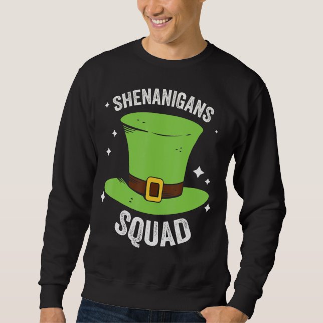 Shenanigans Squad Irish Hat St patrick's day Lång Ärmad Tröja (Framsida)