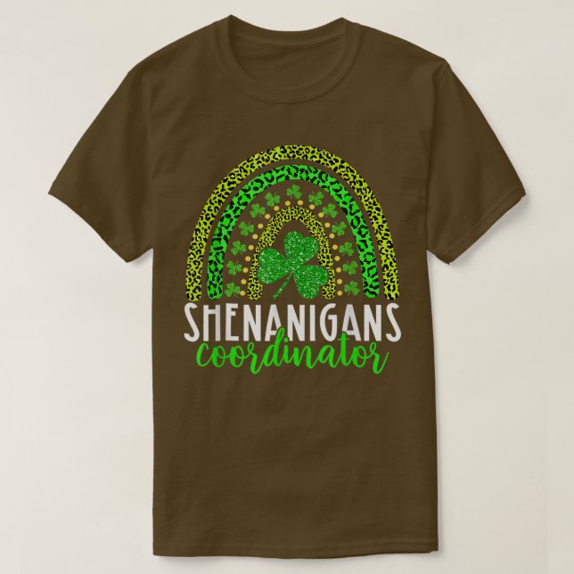Shenanigans Squad Irish Leopard Rainbow St Patrick T Shirt (Design framsida)