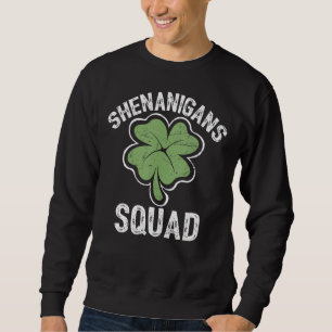 Shenanigans Squad Irish Shamrock Funny St Patrick Lång Ärmad Tröja