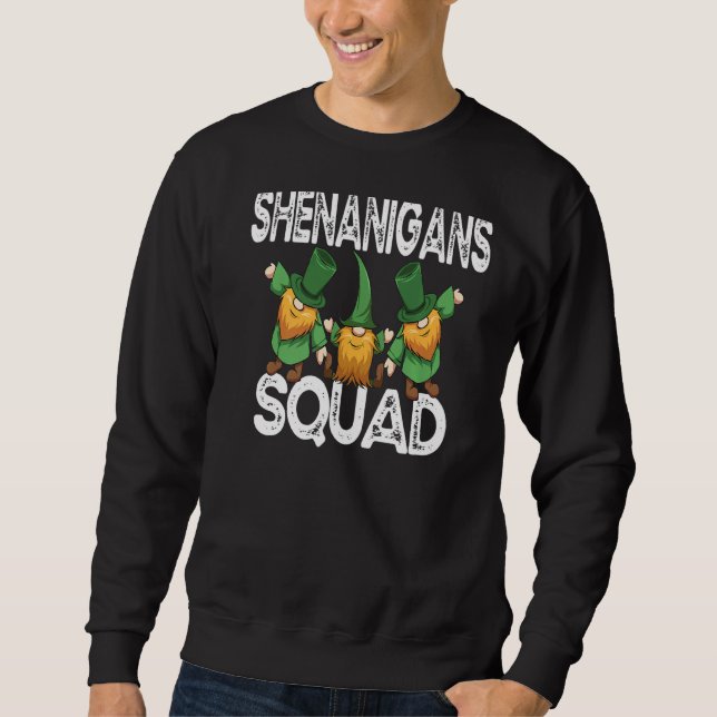 Shenanigans Squad Irish St patricks day Gnomes Sha Lång Ärmad Tröja (Framsida)