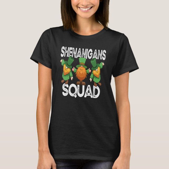 Shenanigans Squad Irish St Patricks Day Gnomes Sha T Shirt (Framsida)