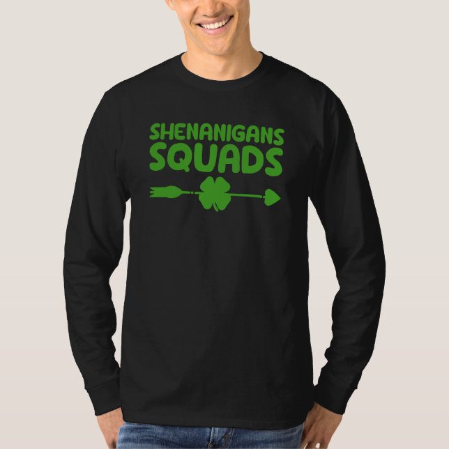 Shenanigans Squad Irish St Patricks Day Shamrock T Shirt (Framsida)