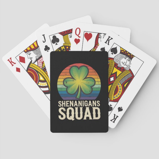 Shenanigans Squad Matchande St Patricks Day Grupp  Casinokort (Baksidan)