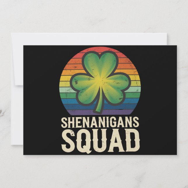 Shenanigans Squad Matchande St Patricks Day Grupp  Inbjudningar (Framsida)