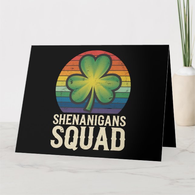 Shenanigans Squad Matchande St Patricks Day Grupp  Kort (Framsida)