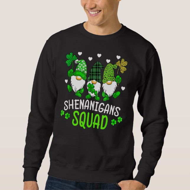 Shenanigans Squad Matching Kid Gnomies St Patrick' Lång Ärmad Tröja (Framsida)
