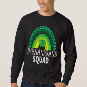 Shenanigans Squad Rainbow Shamrock St Patrick's Da Lång Ärmad Tröja