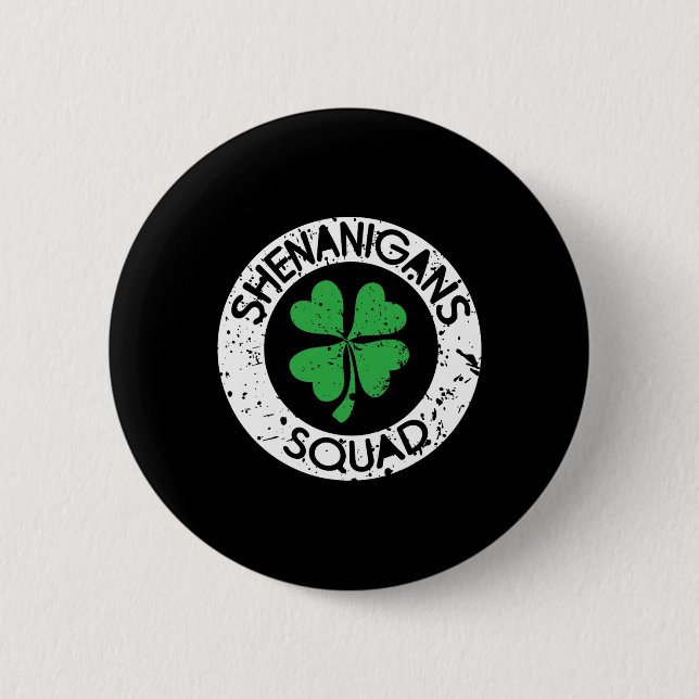 Shenanigans Squad Roligt Saint Patrick's Day Match Knapp (Framsida)