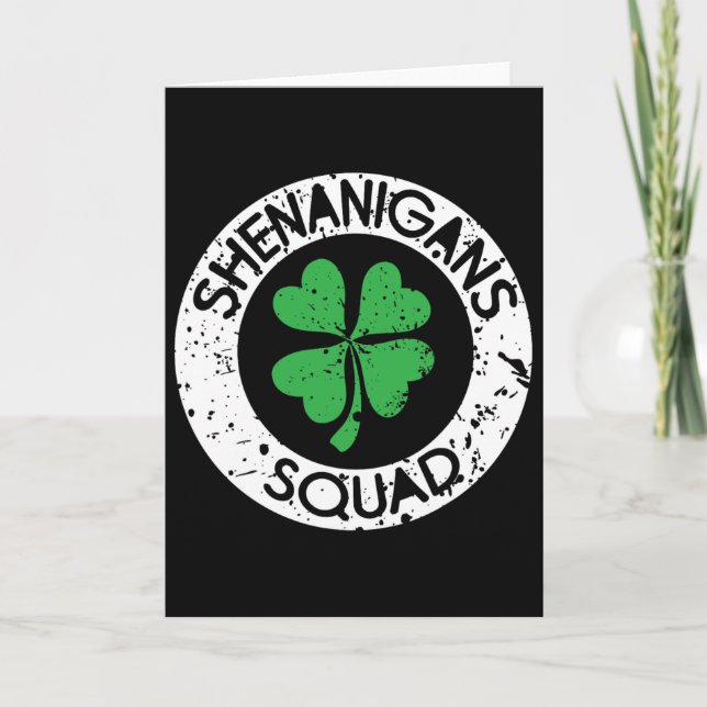 Shenanigans Squad Roligt Saint Patrick's Day Match Kort (Framsida)