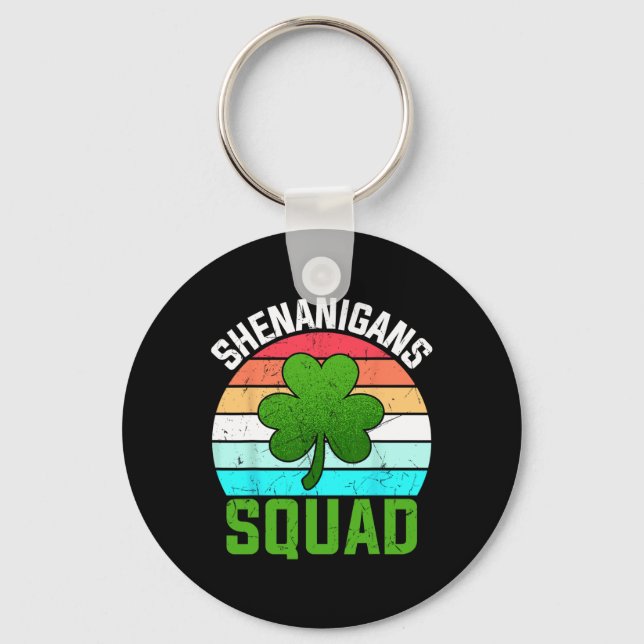 Shenanigans Squad Shamrocks Funny St patricks day Nyckelring (Framsida)