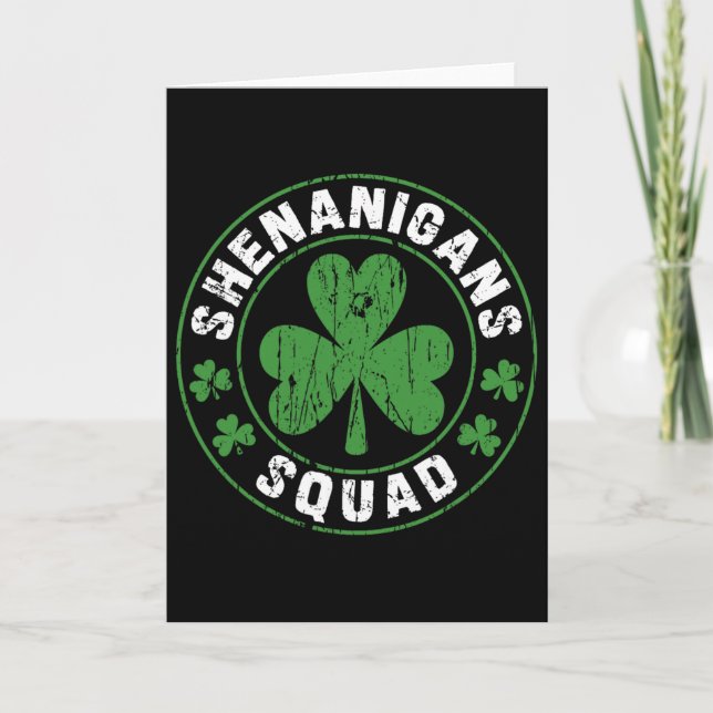 Shenanigans Squad Shamrocks Irländska Roliga St Pa Kort (Framsida)
