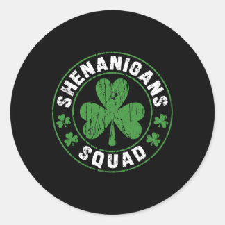 Shenanigans Squad Shamrocks Irländska Roliga St Pa Runt Klistermärke